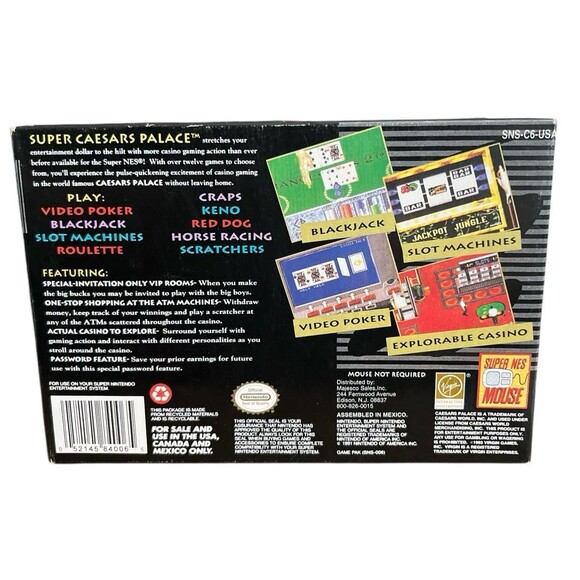 Caesar’s Palace SNES Super Nintendo Box Manual - Picture 4 of 4